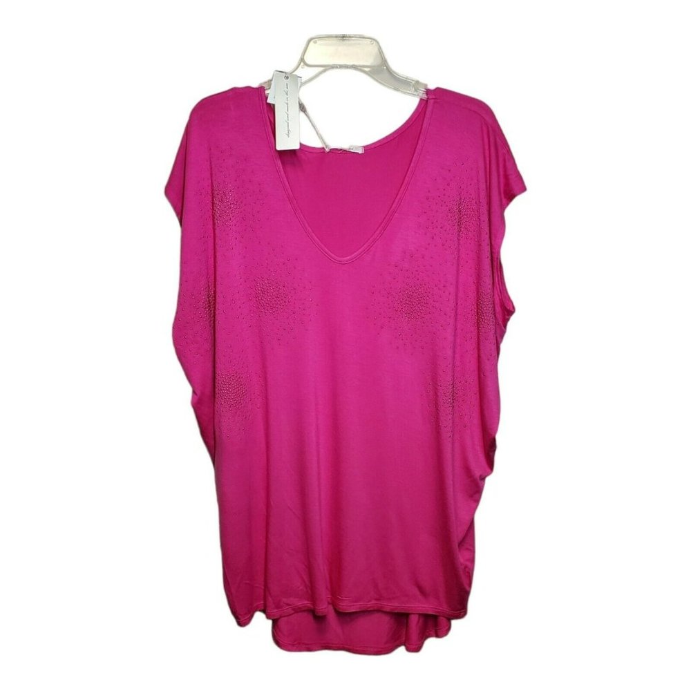 Laila Jayde Women's Sleeveless Blouse Pink Beaded Plus Size 2X NWT New with Tags